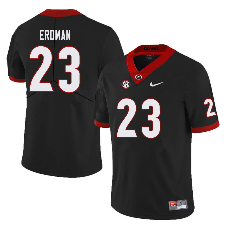 Men #23 Willie Erdman Georgia Bulldogs College Football Jerseys Sale-Black - Click Image to Close